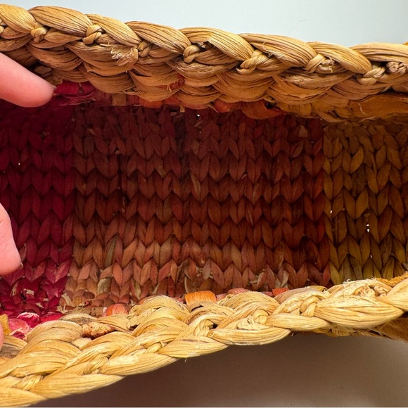 Pre-owned Vinatge Rectangular Harvest basket Bag - with Suede Handles. - Picture 12 of 16